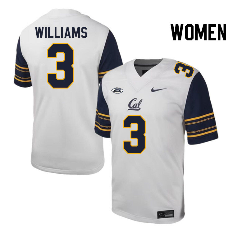 Women #3 Nohl Williams California Golden Bears ACC Conference College Football Jerseys Stitched Sale